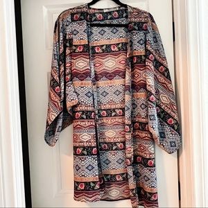 Forever 21 rose bohemian kimono